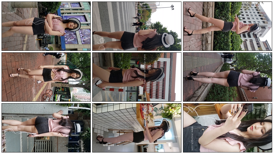 精选街拍视频 No.3509 粉衣超短裤白色帽子美女 [14.5GB]